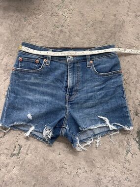 Levi's High-Rise Frayed Hem Denim Shorts, Size 26